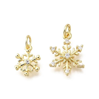 Латунные микропаве прозрачные кубические циркониевые подвески, прелести снежинки, без свинца и без кадмия, стойки покрытие, долговечный, с целью перехода в кольце