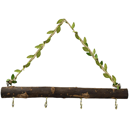 Iron & Wood Branch & Vine Wall Hook Rack, Rustic Home Hanging Decor Organizer
