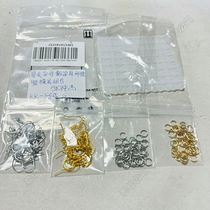 1PC Silikon Anhängerform, mit 80 Stück Eisenbiegeringen, 40 Stück Messing Ohrhaken, für die Herstellung von Ohrringen