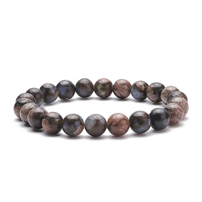 Natural Glaucophane Round Beaded Stretch Bracelet, Gemstone Jewelry for Women