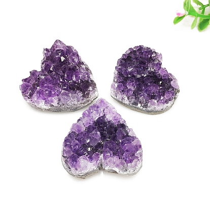 Natural Drusy Amethyst Mineral Specimen Display Decorations, Raw Amethyst Cluster, Heart
