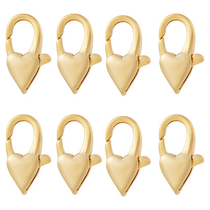 8 шт. латунные застежки-карабин в форме сердца, для изготовления ювелирных изделий