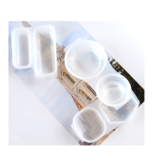 Плоские круглые/прямоугольные/шестиугольные силиконовые формы для пищевых продуктов своими руками, формы для литья смолы, для уф-смолы, изготовление эпоксидной смолы