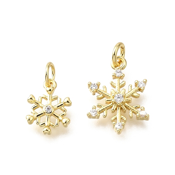 Латунные микропаве прозрачные кубические циркониевые подвески, прелести снежинки, без свинца и без кадмия, стойки покрытие, долговечный, с целью перехода в кольце