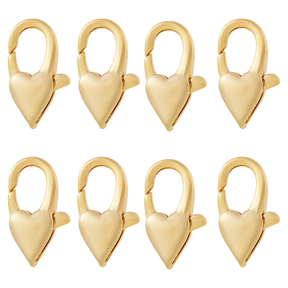8 шт. латунные застежки-карабин в форме сердца, для изготовления ювелирных изделий