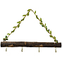 Iron & Wood Branch & Vine Wall Hook Rack, Rustic Home Hanging Decor Organizer