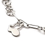 304 Stainless Steel Charm Bracelet with Link Chains for Women
