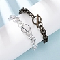 304 Браслеты из нержавеющей стали с цепочками для женщин и мужчин, с застежка Переключить