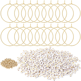 Набор подвесок из винного бокала, латунные серьги обруча, 304 из нержавеющей стали бусы, Покрытие акриловыми шариками