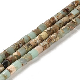 Perles de jaspe naturel aqua terra, colonne