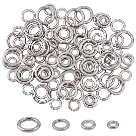 100 шт. 4 стили 304 соединительные кольца из нержавеющей стали, круглые кольца, не тускнеет