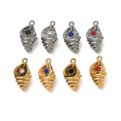 304 подвески из нержавеющей стали, очарование раковины, со стразами