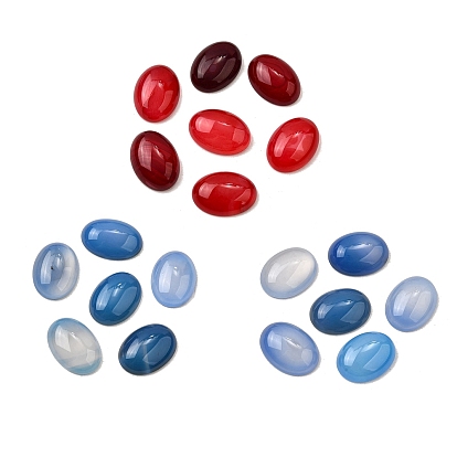 Природные кабошон агата, окрашенная и подогревом, овальные