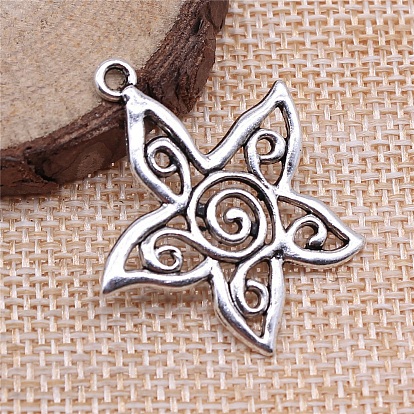 Tibetischer stil Aluminium Anhänger & Charms, Blume