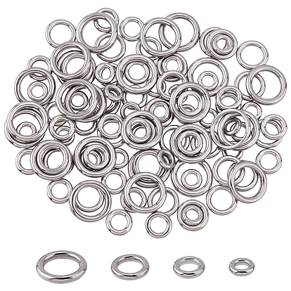 100 шт. 4 стили 304 соединительные кольца из нержавеющей стали, круглые кольца, не тускнеет
