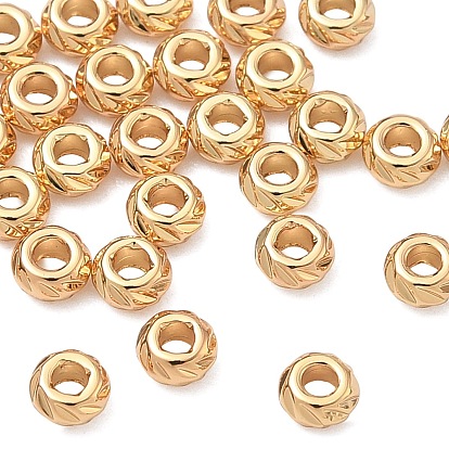 Perles en laiton shegrace, sans cadmium et sans nickel et sans plomb, plat rond texturé
