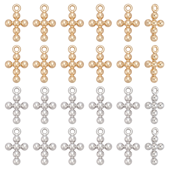 24 шт 2 цвета подвески из сплава, крест прелести