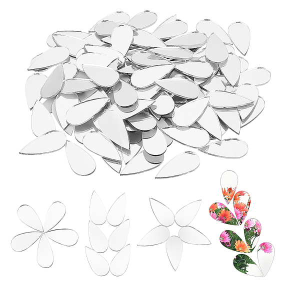 500шт. стеклянные кабошоны в форме капли, кусочки мозаики с зеркальным эффектом, мозаичные плитки для поделок