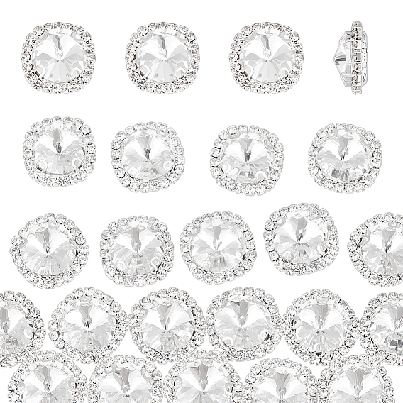 20шт. латунь со стеклянными пришитыми стразами, аксессуары для одежды