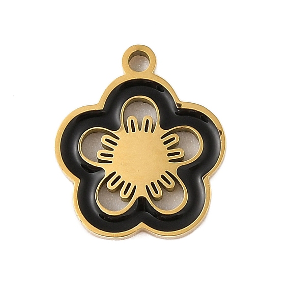 304 из нержавеющей стали шармы эмали, цветочный шарм, золотые