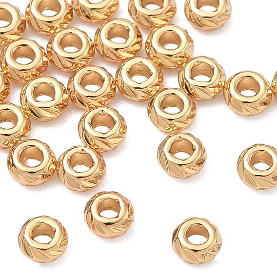 SHEGRACE Brass Beads, Cadmium Free & Nickel Free & Lead Free, Textured Flat Round