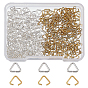 400Pcs 2 Colors Brass Triangle Rings, Buckle Clasps, for Webbing, Strapping Bags, Garment Accessories Findings, Triangle Clasps, Long-Lasting Plated