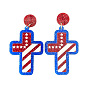 Independence Day Acrylic Stud Dangle Earrings, with Glitter Powder