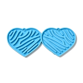 DIY Heart with Stripe Pendant Silicone Molds, Resin Casting Molds, for UV Resin & Epoxy Resin Jewelry Making