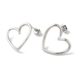 304 серьги-гвоздики из нержавеющей стали для женщин, полые сердца