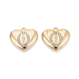 Подвески из сплава и страза, сердце прелести