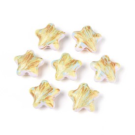 Непрозрачные акриловые бусины, бусины ручной работы, звезда, золотой металл обвитыми