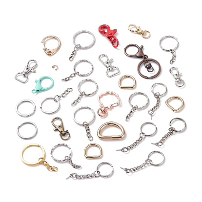 Alloy and Iron Keychain Clasps, Mixed Shapes