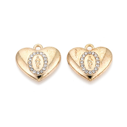 Подвески из сплава и страза, сердце прелести
