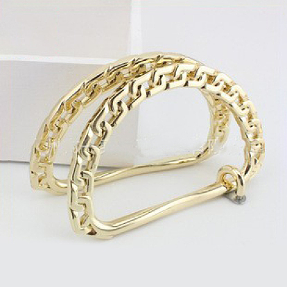 Chain Style Alloy Arch Handles, D-shaped, DIY Purse Making Supplies