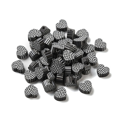 Бусины из полимерной глины , сердце с тартаном