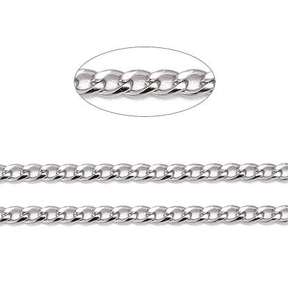 304 Stainless Steel Twisted Chains Curb Chain for Men's Necklace Making, Unwelded
