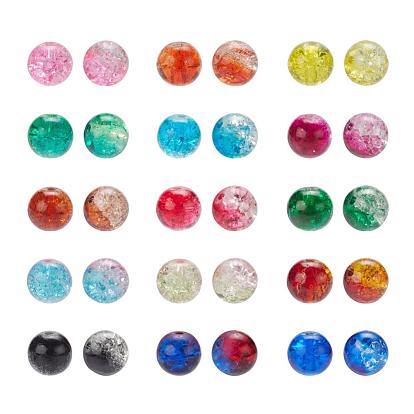 Wholesale Spray Painted Transparent Crackle Glass Beads