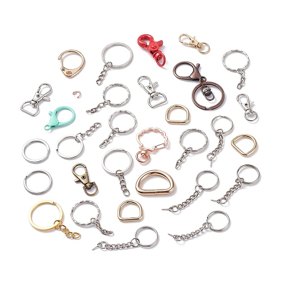 Alloy and Iron Keychain Clasps, Mixed Shapes
