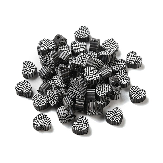 Бусины из полимерной глины , сердце с тартаном