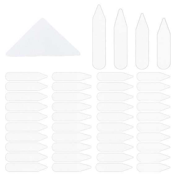 100 шт 4 стиль стреловидный пластиковый воротник для рубашки священнослужителя, с наклейкой для формирования воротника рубашки из ПВХ