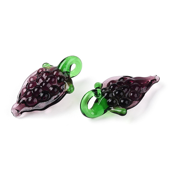 Handmade Lampwork Pendants, Grape