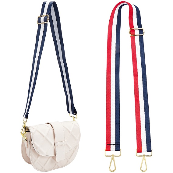 2 шт 2 цвета регулируемые ручки для сумок из полиэстера, с поворотными застежками из цинкового сплава, для аксессуаров для замены сумок, узоров