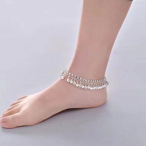 Сплав кристалл горный хрусталь теннисная цепь колокольчик кисточка браслеты на ногу