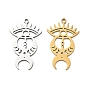 201 colgantes de acero inoxidable, luna con amuletos de ojos