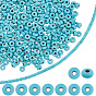 3 нити синтетические бирюзовые бусины нити, окрашенные, рондель