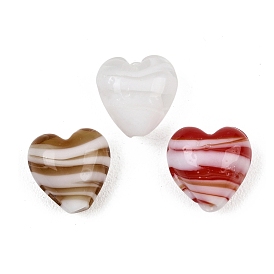 Бусины лэмпворк , сердце с полосой