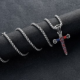 Ожерелье с подвеской в виде креста из цинкового сплава с национальным флагом в День независимости для мужчин и женщин