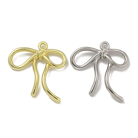 Alloy ABS Pearl Pendants, Cadmium Free & Nickel Free & Lead Free, Bowknot Charms