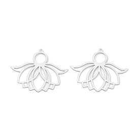 Не тускнеющие 201 подвески из нержавеющей стали, гравированные металлические украшения, очарование лотоса