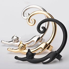 Alloy Cat Climber Wrap Around Cuff Earrings, Non-piercing Jewelry for Women